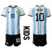 Billige Argentina Lionel Messi #10 Hjemmetrøye Barn VM 2022 Kortermet (+ korte bukser)